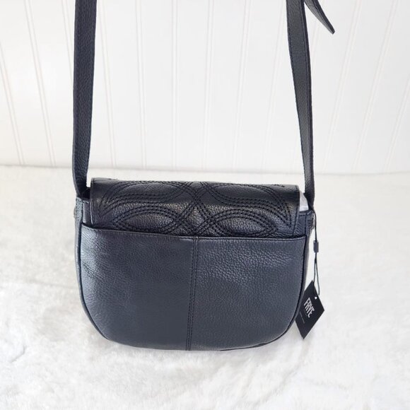 NWT Frye Women's Charlene Leather Small Saddle Bag, Black - Picture 6 of 10